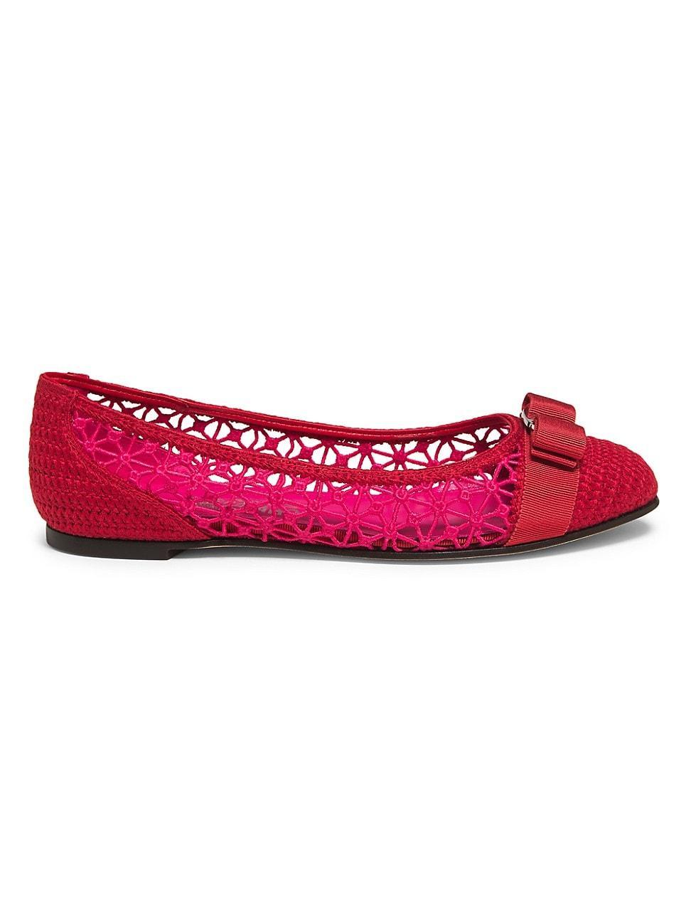 Ferragamo Womens Varina Woven Ballet Flats Product Image