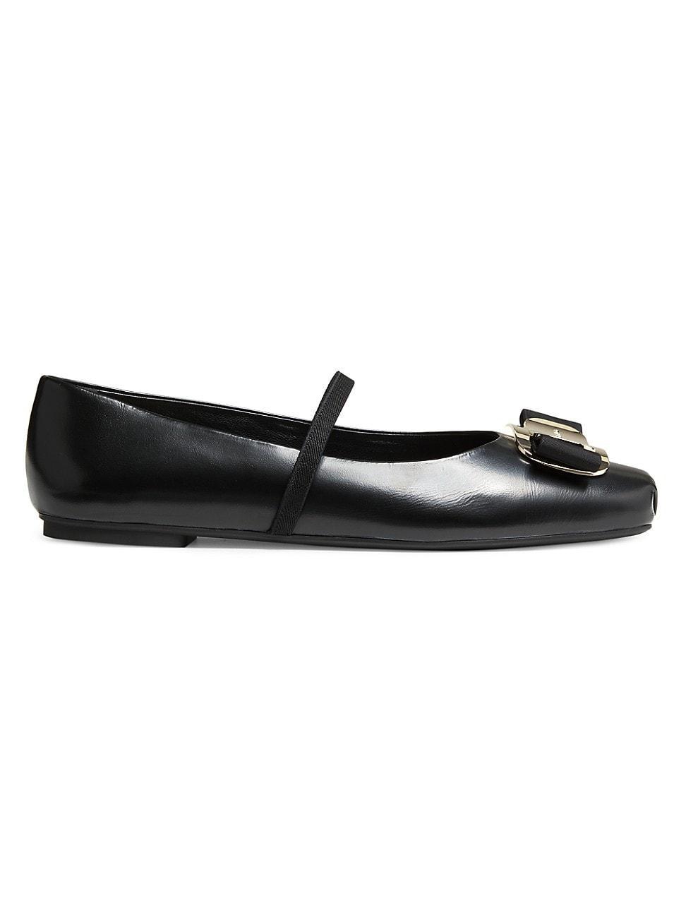 Ferragamo Womens Zina Bow Mary Jane Ballet Flats product image