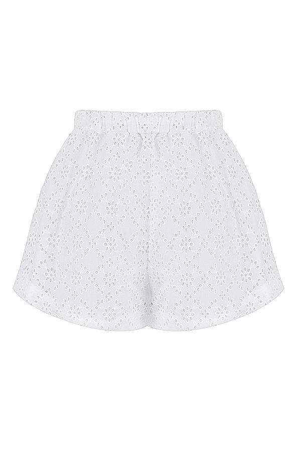 Mae White Broderie Anglaise Shorts Product Image