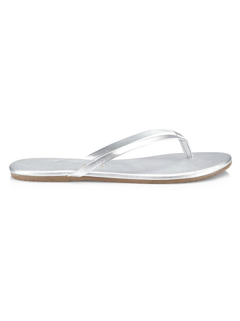 Womens Metallics Leather Flip Flops Product Image