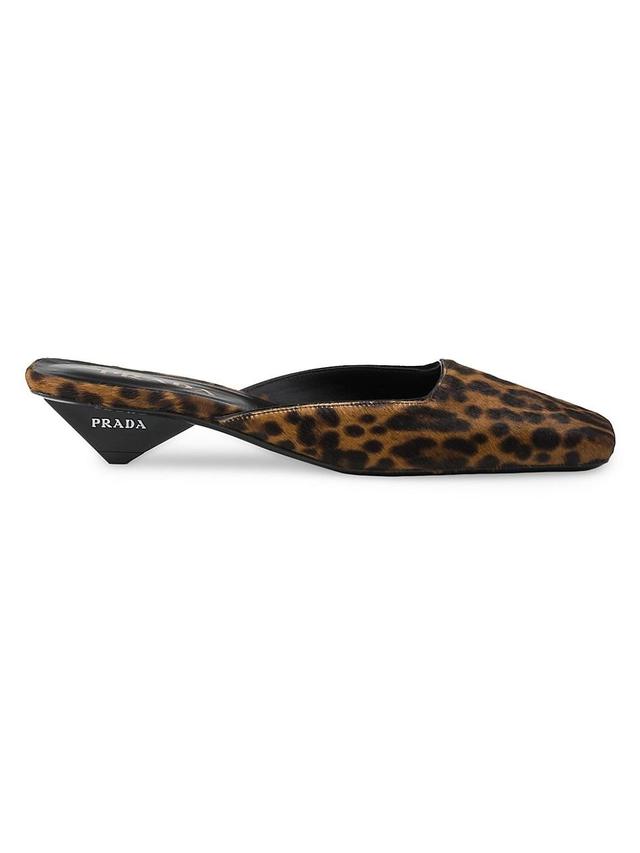 Womens Printed Leather Slides Product Image