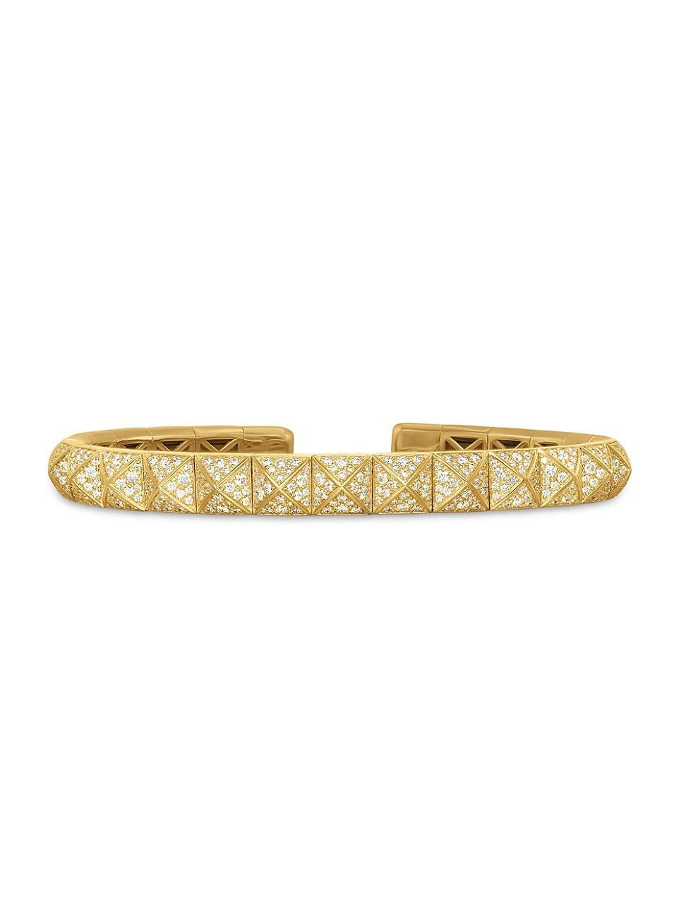 Womens Pyramid Bangle Bracelet in 18K Yellow Gold Product Image