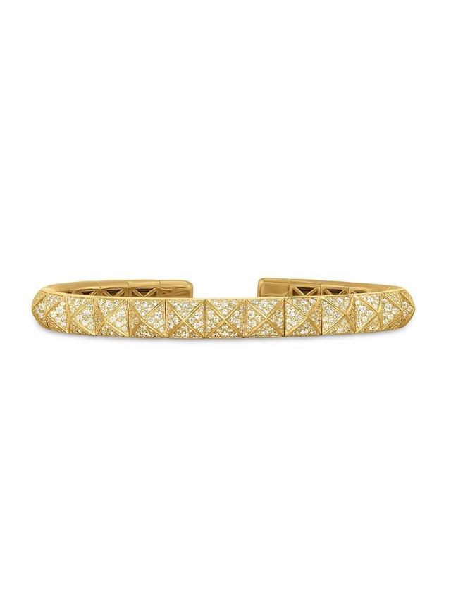 Womens Pyramid Bangle Bracelet in 18K Yellow Gold Product Image