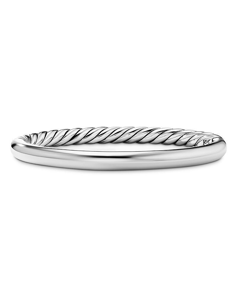 Womens Sculpted Cable & Smooth Bangle Bracelet Product Image