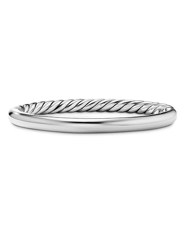 Womens Sculpted Cable & Smooth Bangle Bracelet Product Image