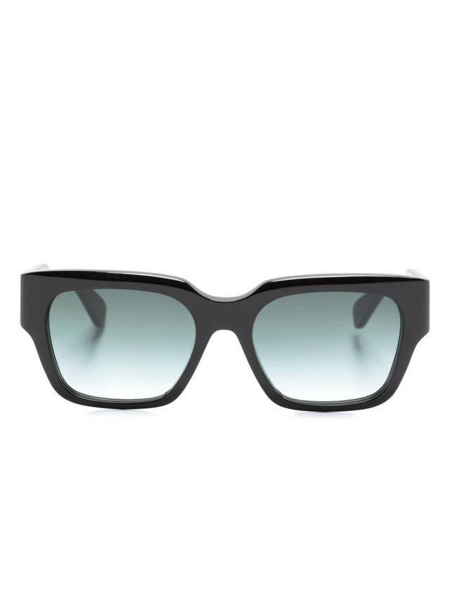 Logo-print Rectangle-frame Sunglasses In Schwarz Product Image