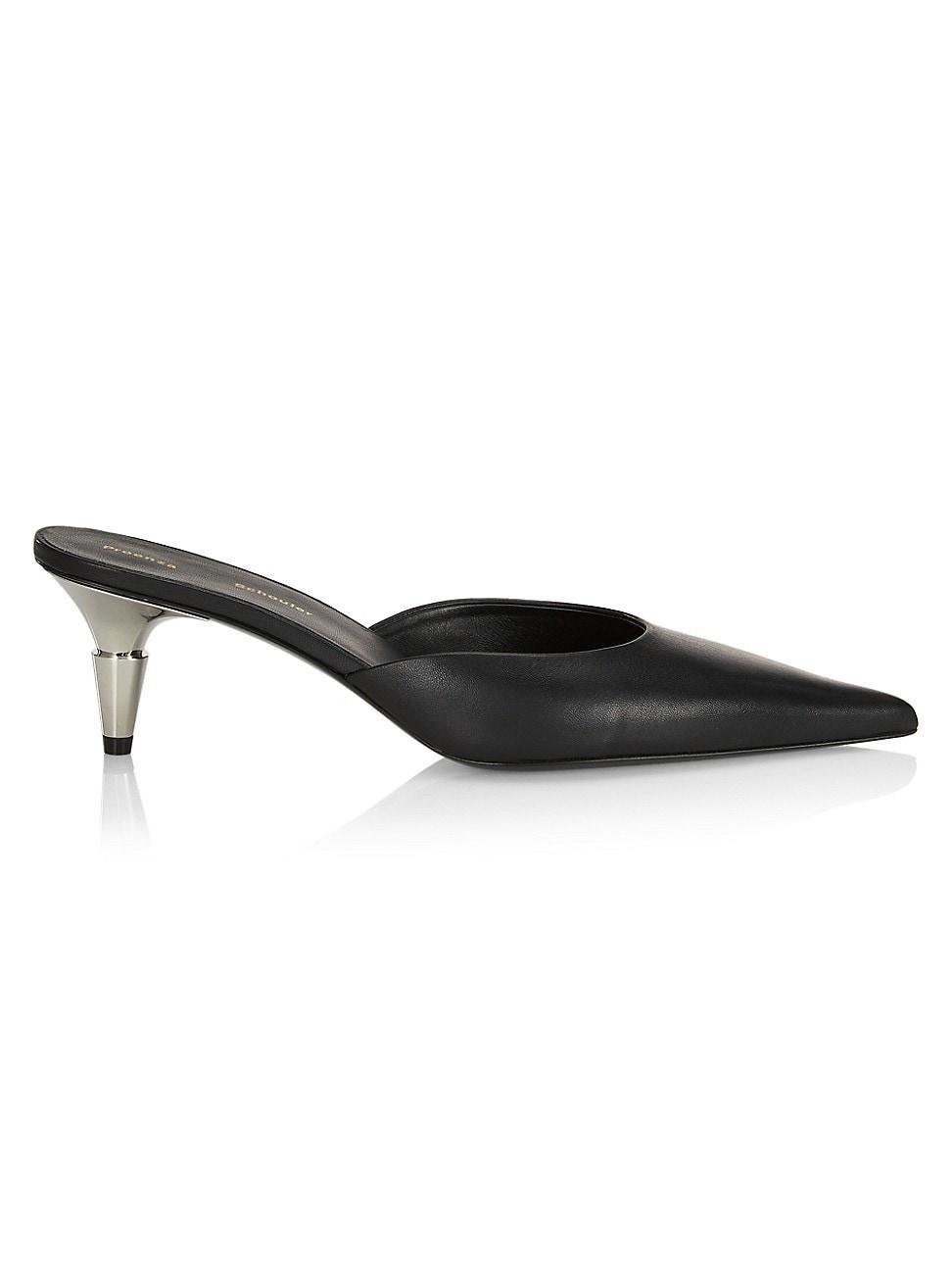 Womens 65MM Spike-Heel Leather Mules product image