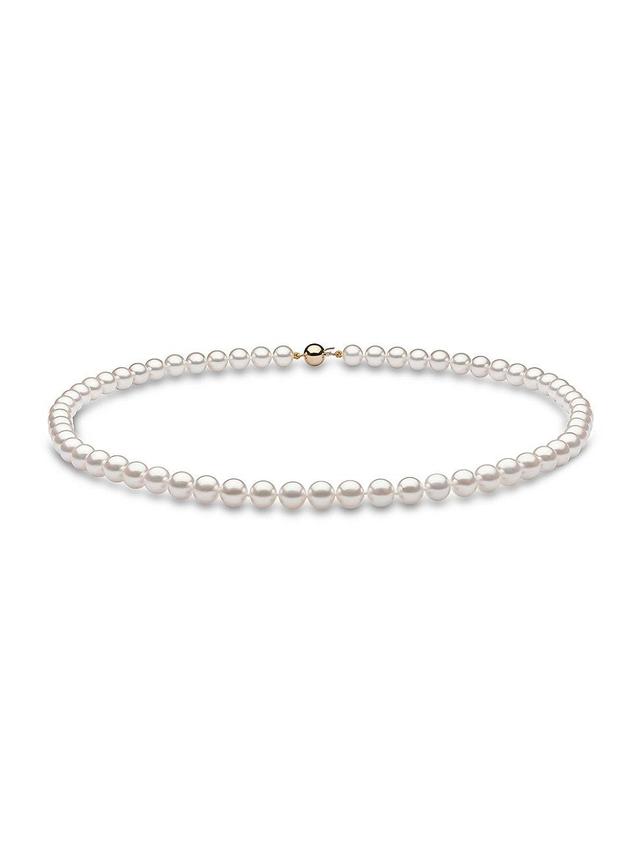 Womens 14K Gold & 6.5 MM Akoya Pearl Necklace Product Image