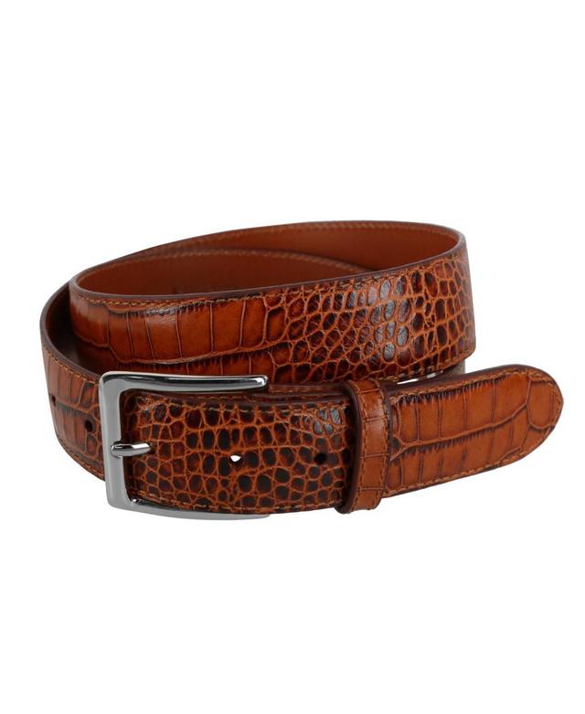 Trafalgar Mens Chance 35mm Mock Mini-African Alligator Embossed Italian Leather Belt Product Image