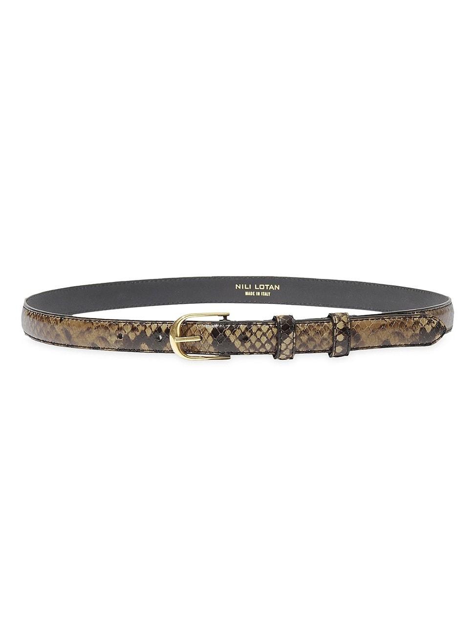 Womens Jane Snake-Embossed Leather Belt Product Image