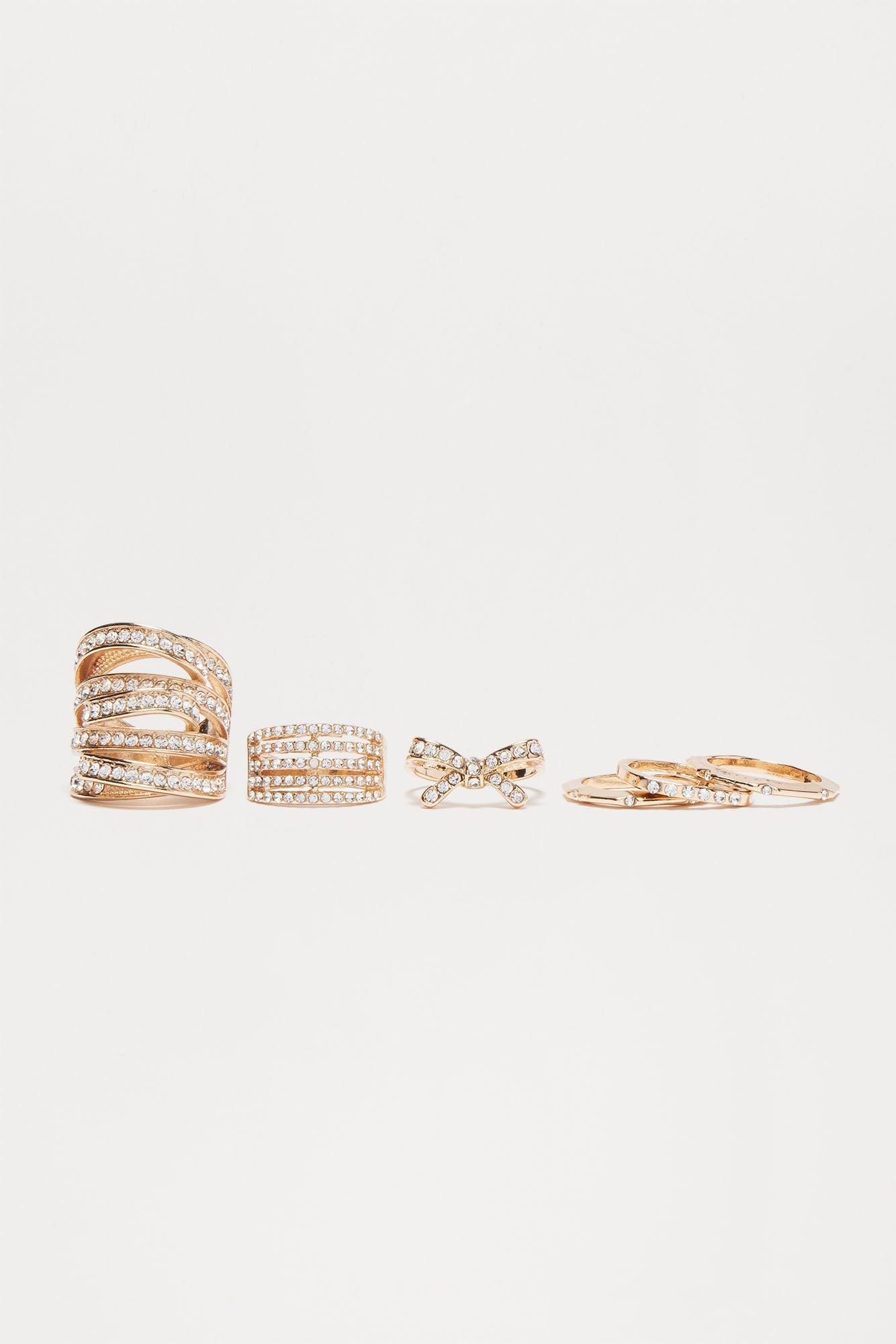 Take A Bow 6 Piece Ring Set - Gold Product Image