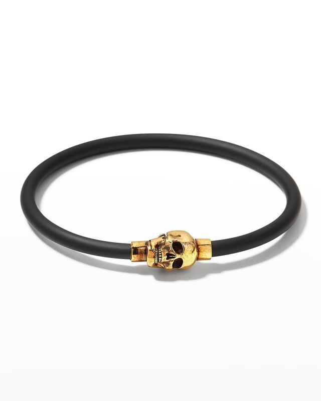 Mens Rubber Cord Skull Bracelet Product Image