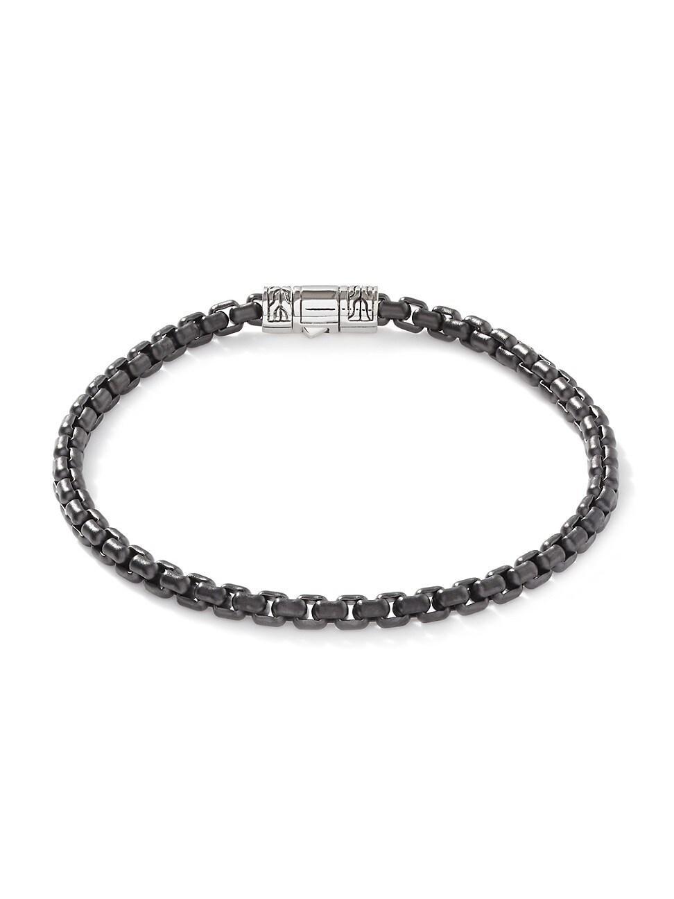 Mens Chain Classic Blackened Silver Bracelet Product Image