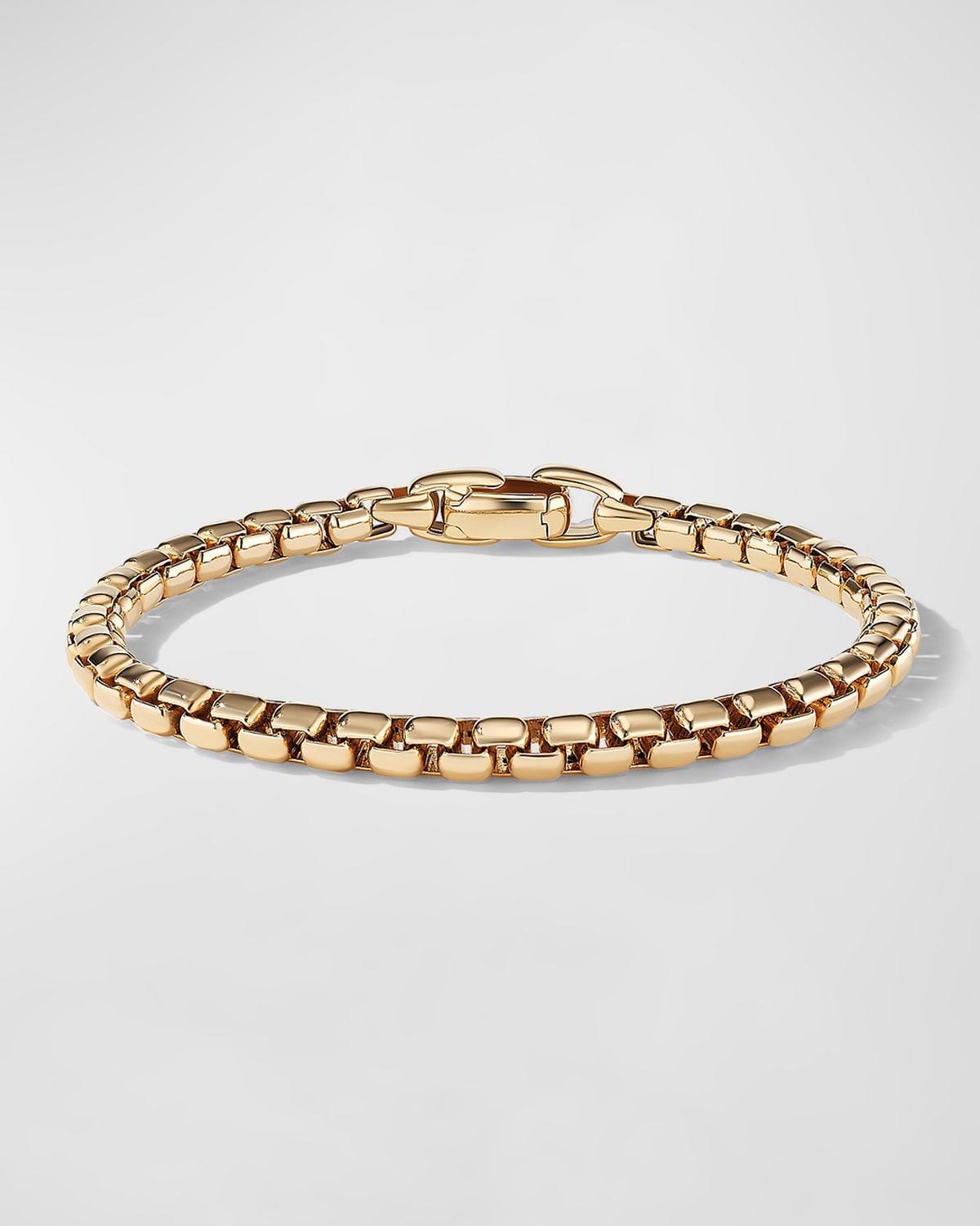 Mens Box Chain Bracelet in 18K Yellow Gold Product Image