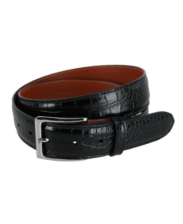 Trafalgar Mens Chance 35mm Mock Mini-African Alligator Embossed Italian Leather Belt Product Image