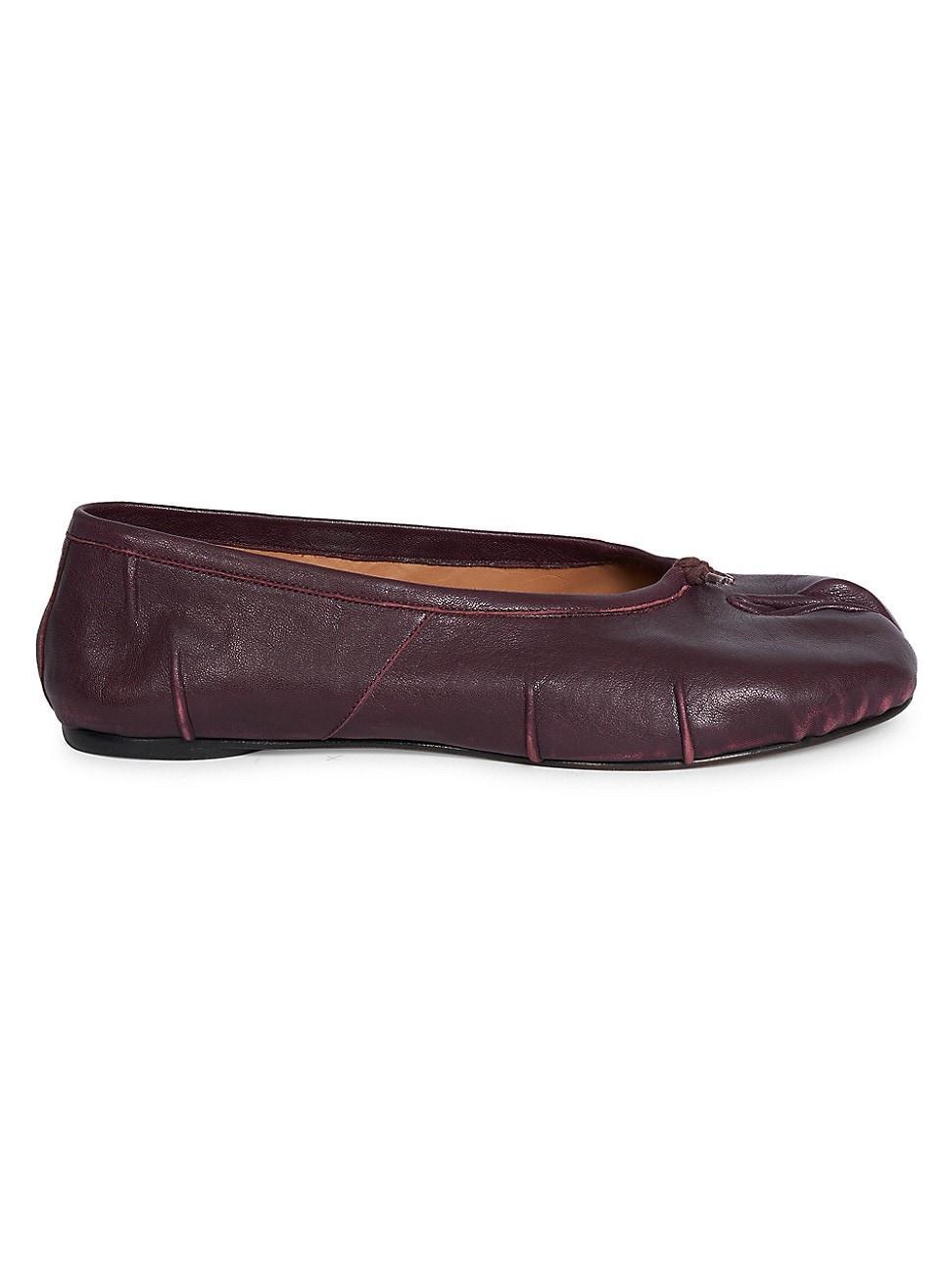 Womens Tabi Leather Ballerina Flats Product Image