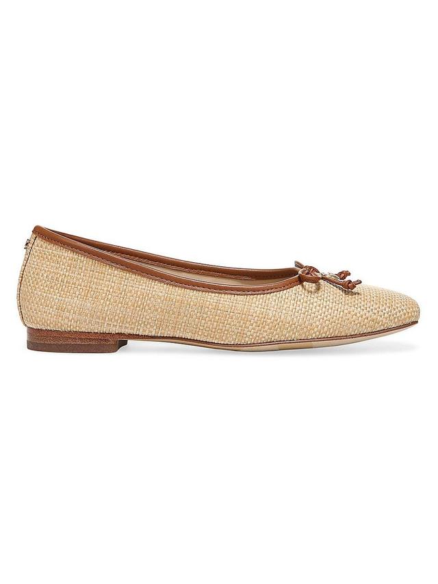 Sam Edelman Meadow Raffia Bow Detail Woven Ballet Flats Product Image