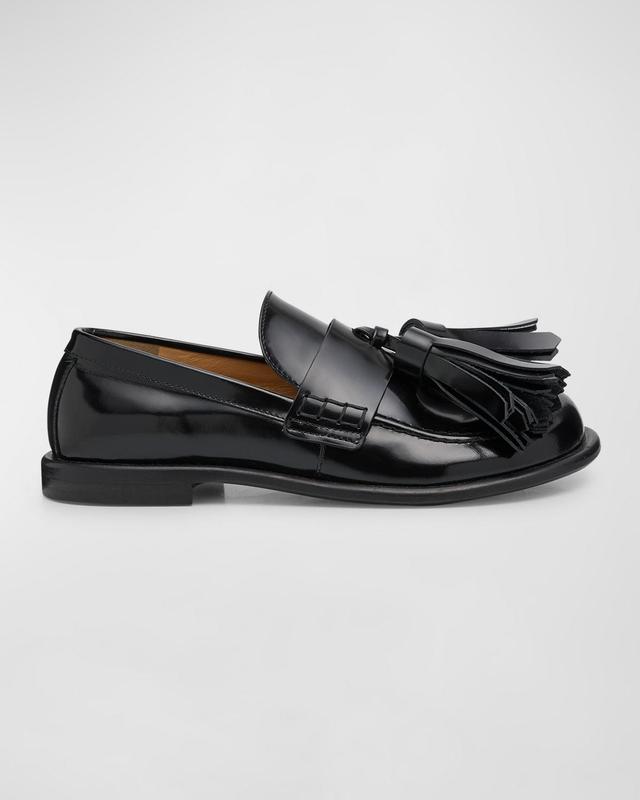 Mens Brushed Leather Maxi-Tassel Loafers Product Image