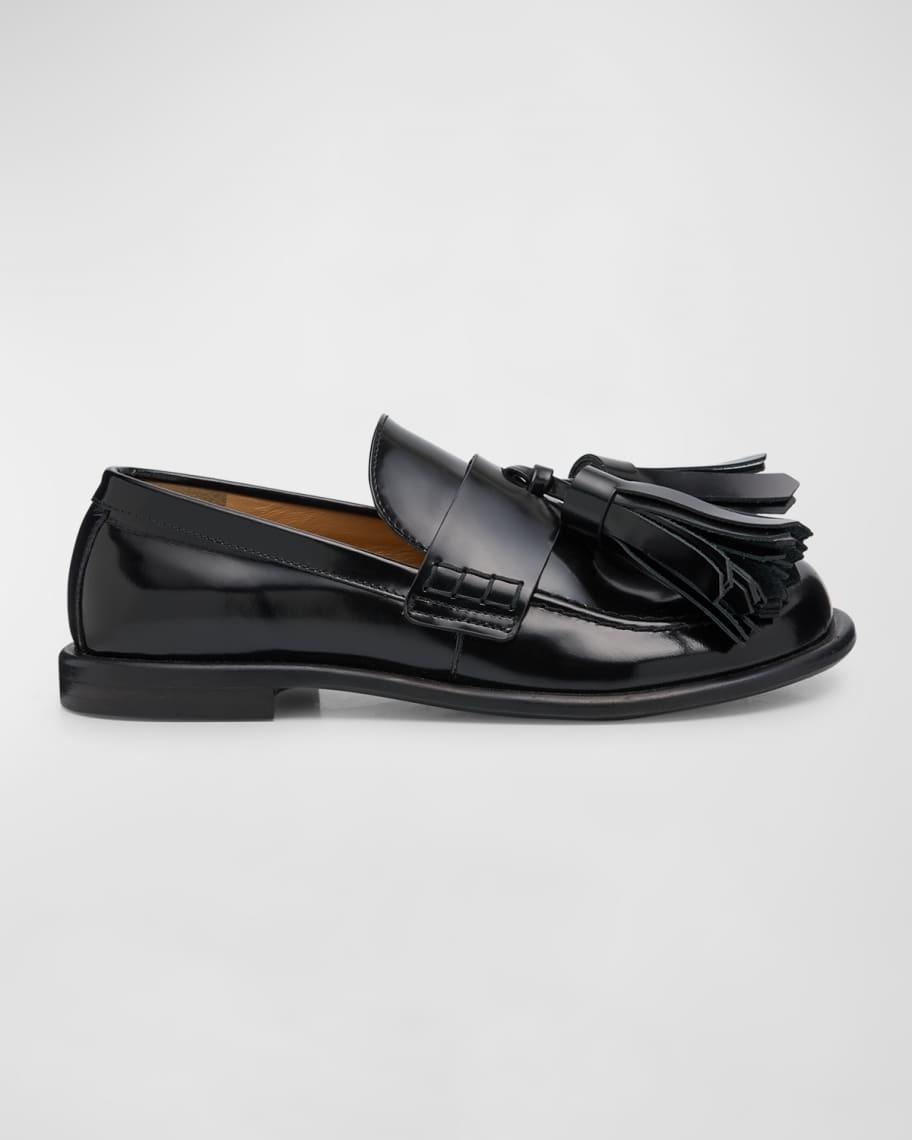 Mens Brushed Leather Maxi-Tassel Loafers Product Image