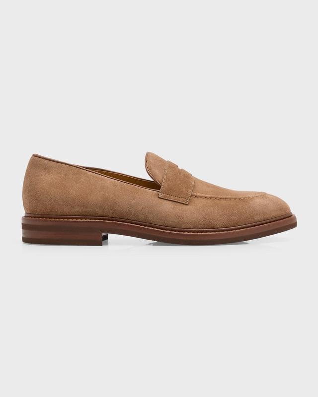 Mens Suede Penny Loafers Product Image