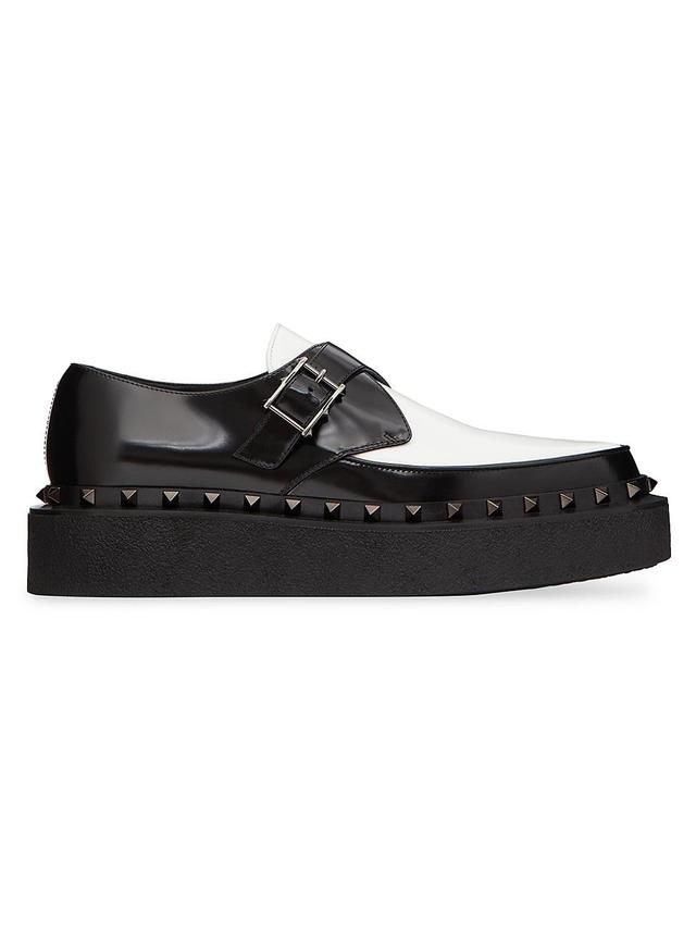 Mens M-Way Rockstud Calfskin Derby With Tone-On-Tone Studs Product Image