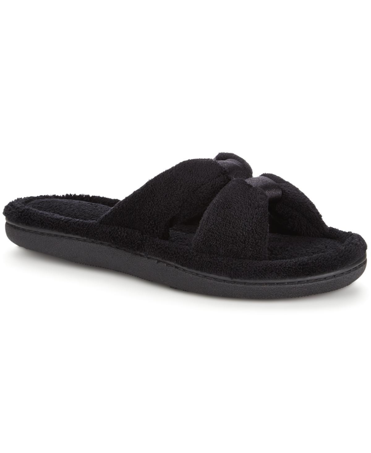 Womens isotoner Memory Foam Microterry X-Slide Slippers with Satin Trim Product Image