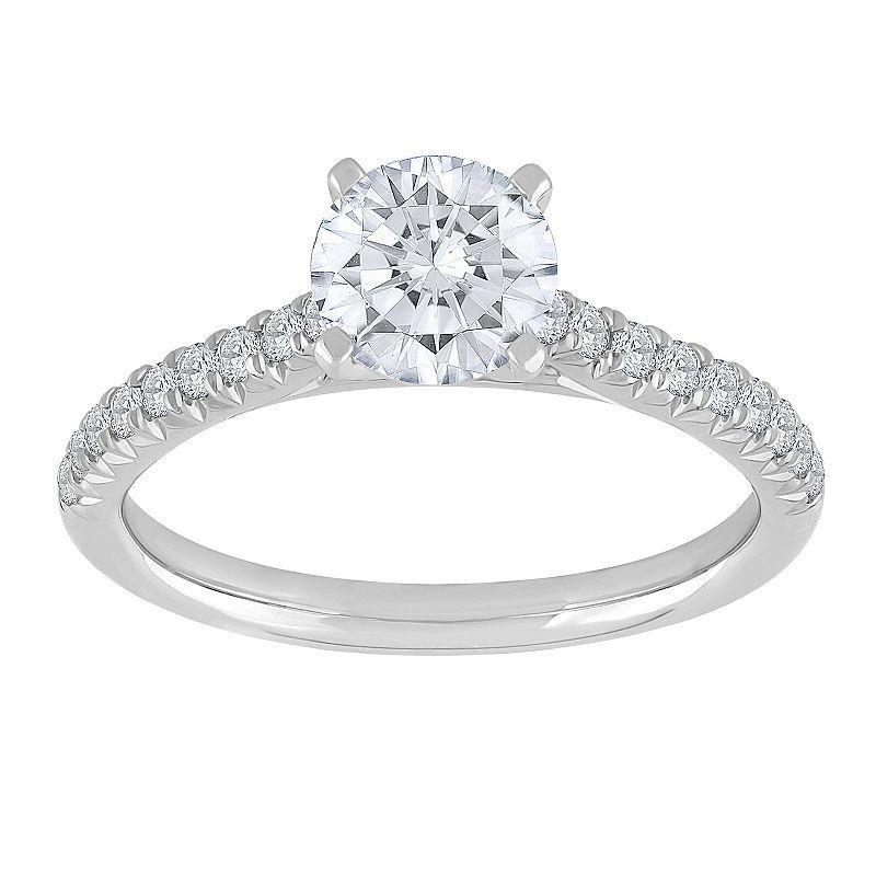 Diamond Medley 14k White Gold 1 1/4 Carat T.W. Lab-Grown Diamond Engagement Ring, Womens 14k Whgold Product Image