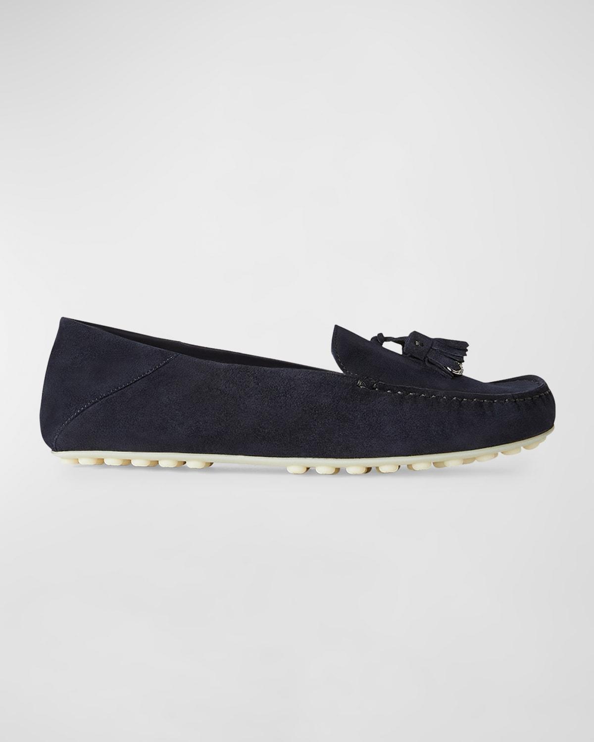 Womens Dot Sole Leather Moccasin Loafers Product Image