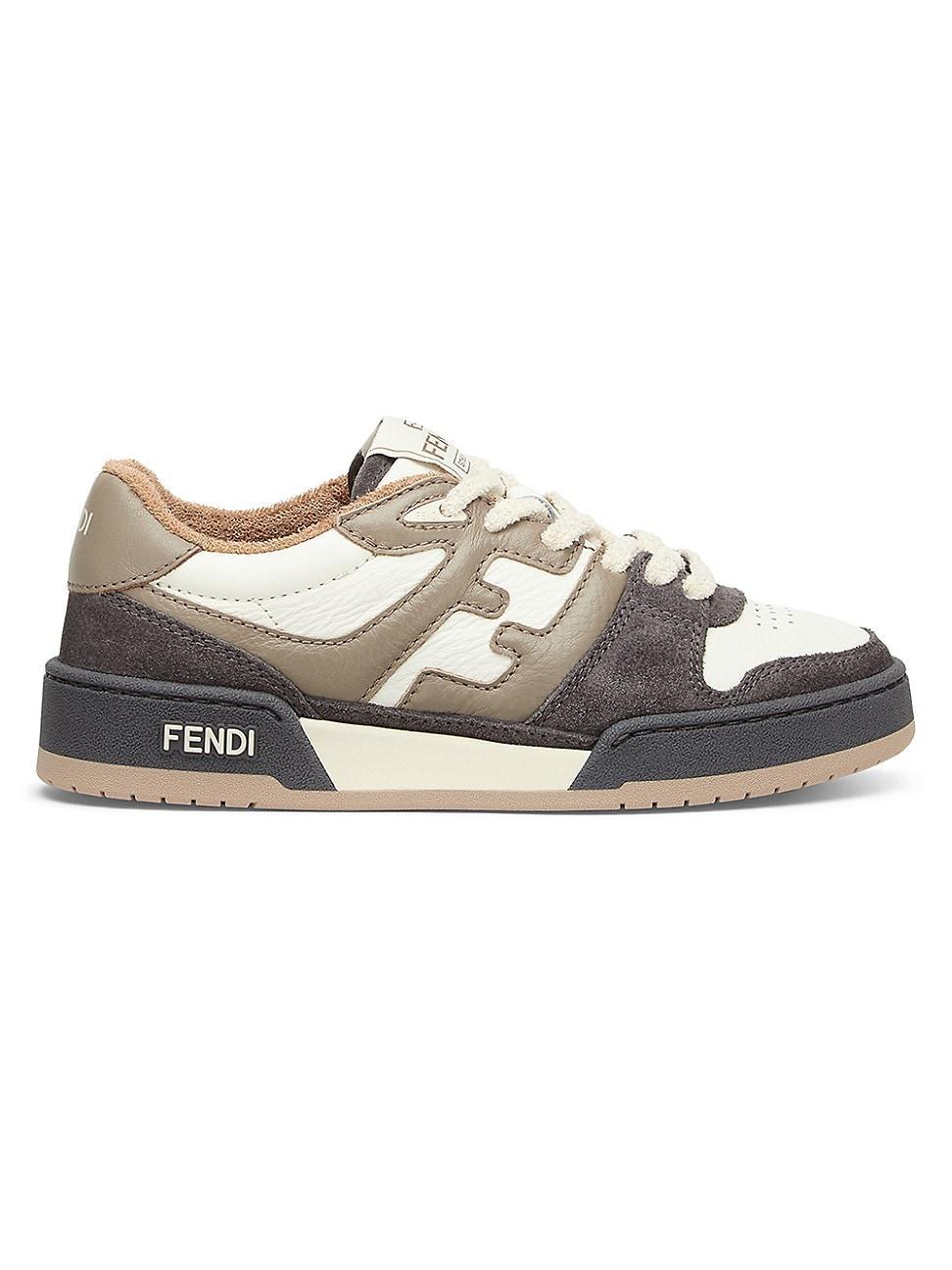 Womens Fendi Match Leather Sneakers Product Image