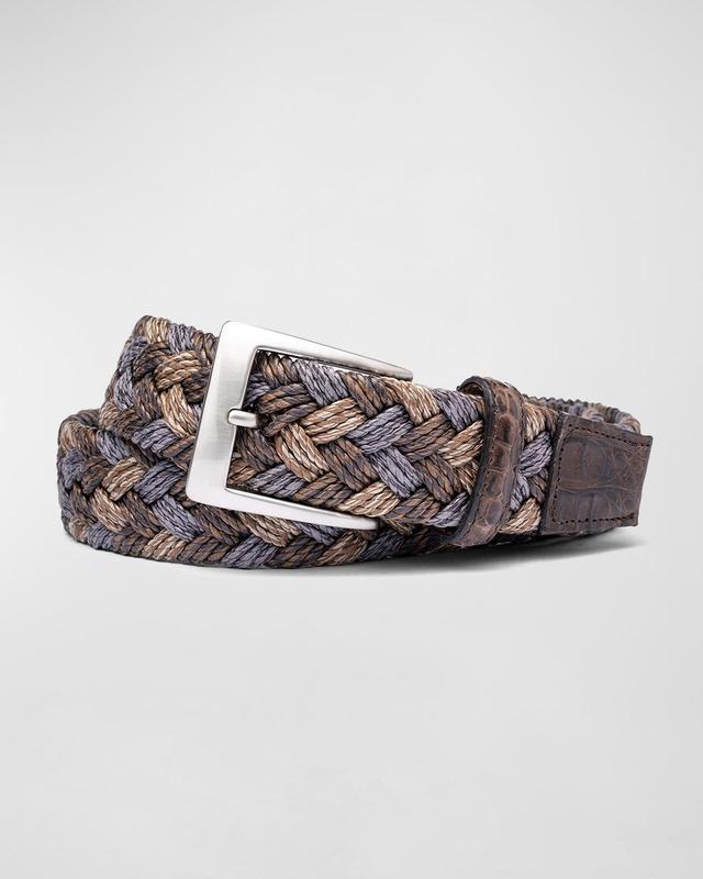 Mens Woven Linen Belt w/ Croc Tabs Product Image