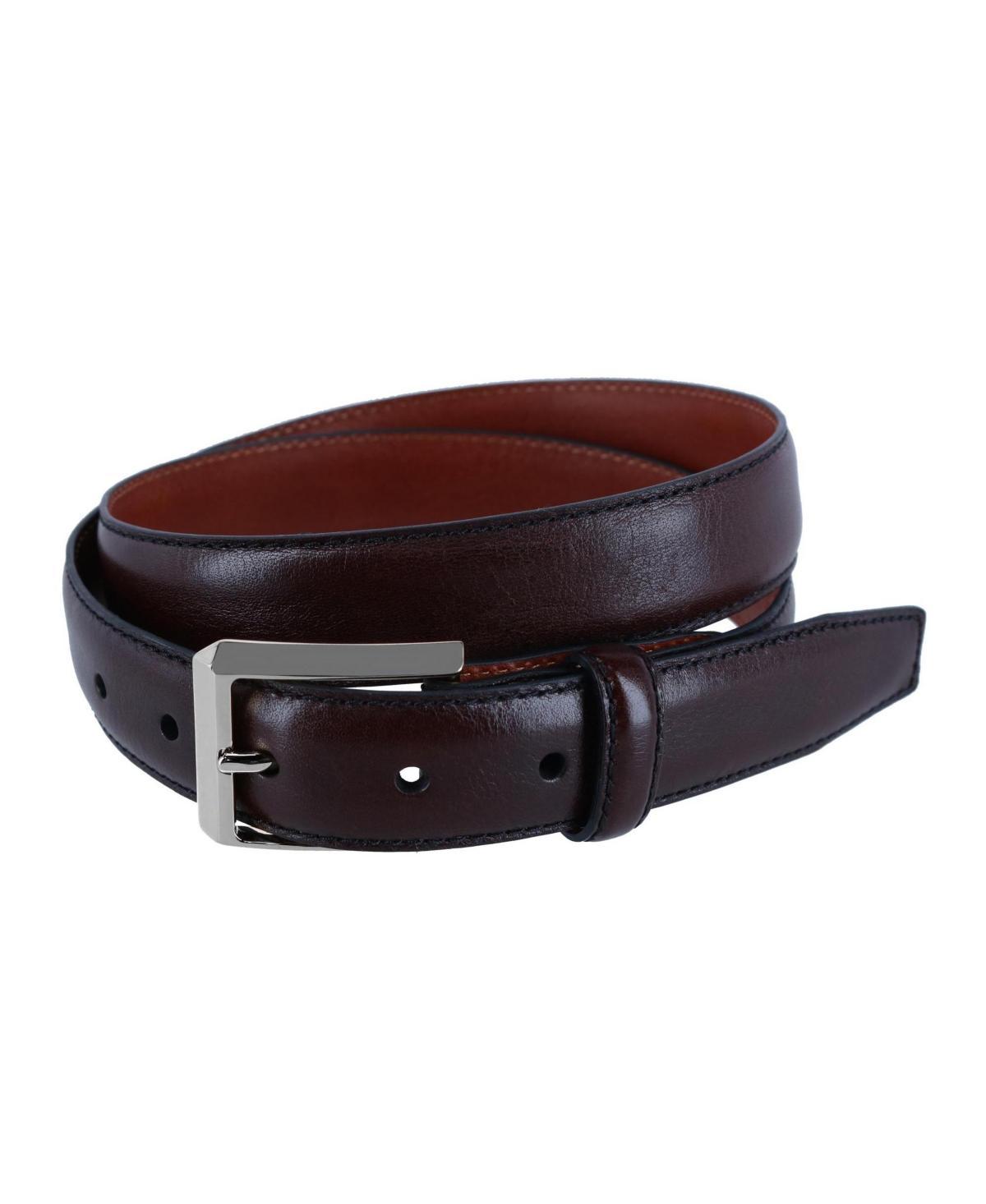 Trafalgar Mens 30MM Pebble Grain Leather Belt with Silver Buckle Product Image