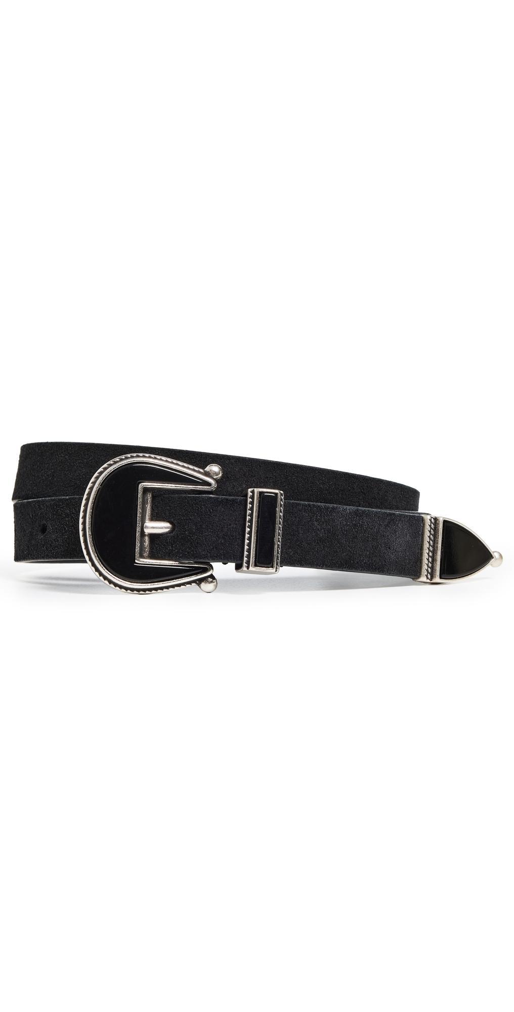 Andersons Skinny Suede Western Buckle Belt Olive 80 Product Image