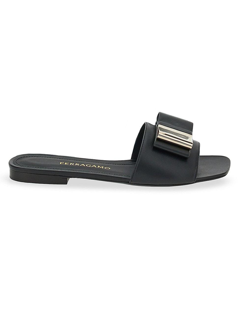 Womens Lyana Leather Slide Sandals Product Image