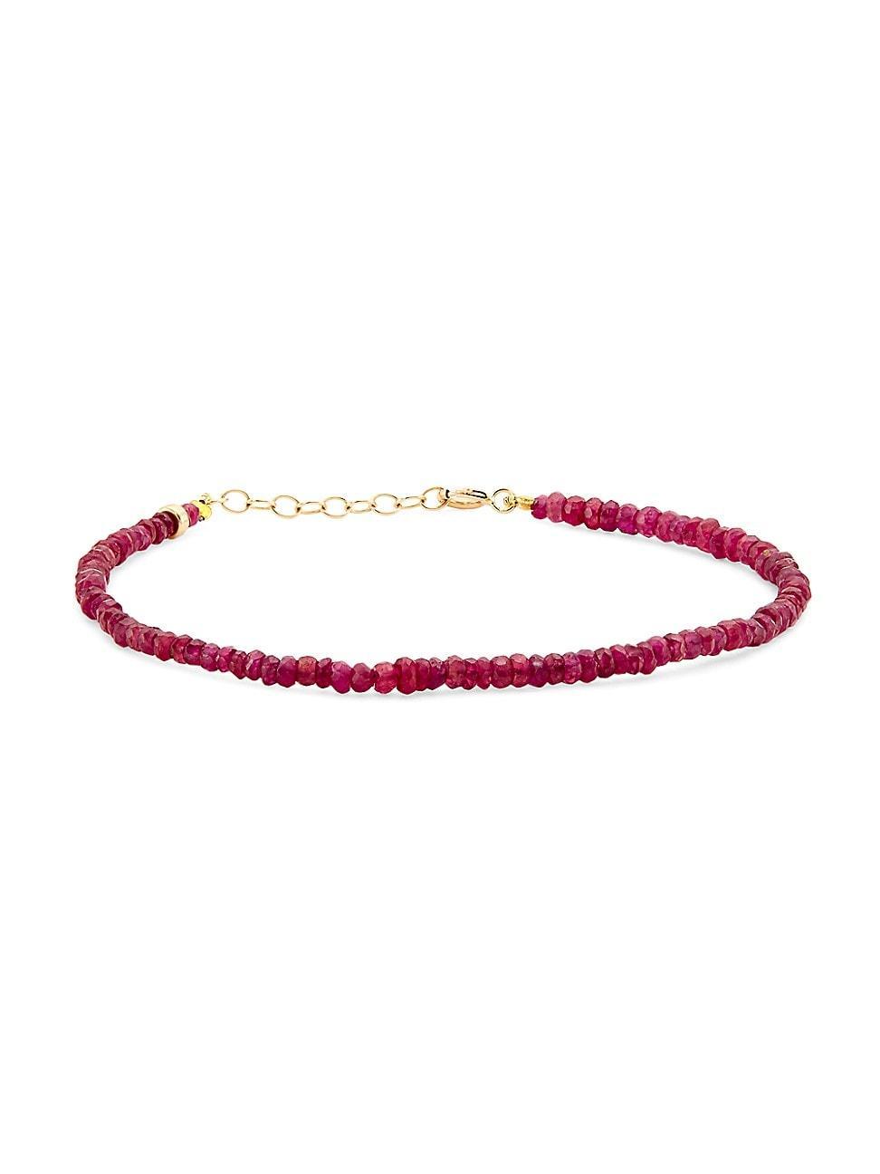 Womens Birthstone 14K Yellow Gold & Gemstone Beaded Bracelet Product Image