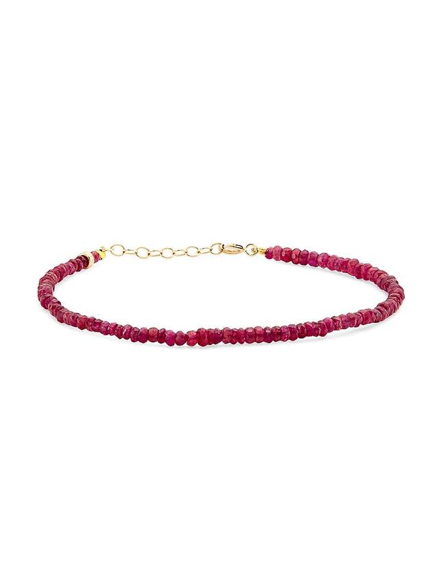 Womens Birthstone 14K Yellow Gold & Gemstone Beaded Bracelet Product Image