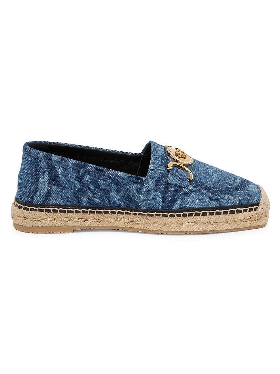 Womens Floral Denim Espadrilles Product Image