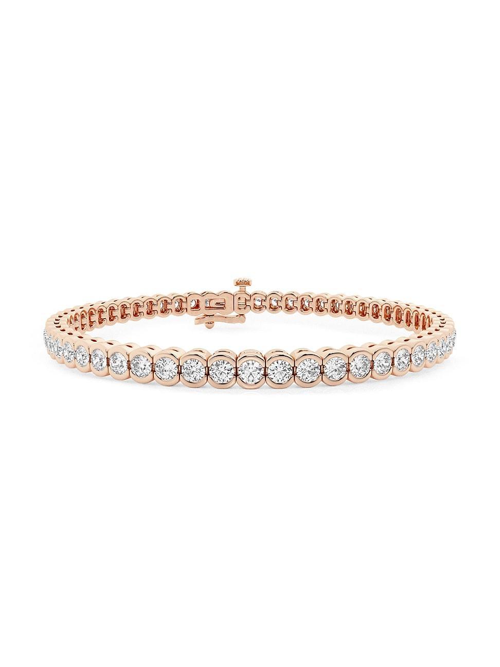 Womens 14K Rose Gold & Round Lab-Grown Diamond Bezel Tennis Bracelet/1.00-10.00 TCW Product Image