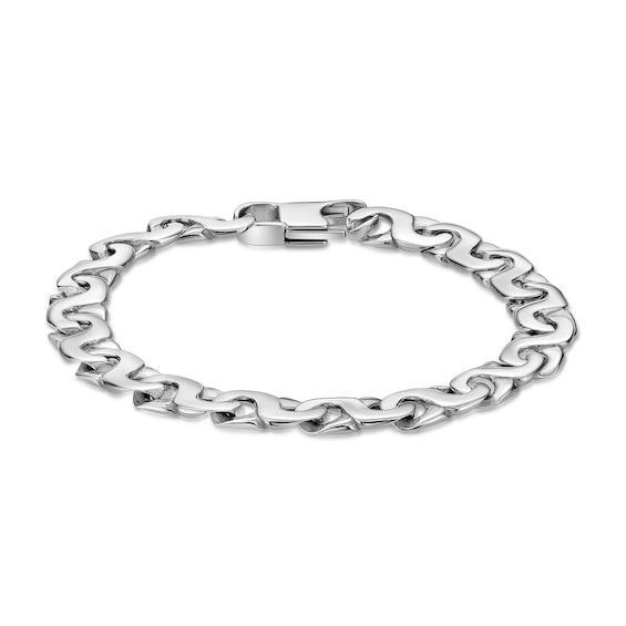 Men's 9.0mm Flat Twist Link Bracelet in Stainless Steel - 8.5" Product Image