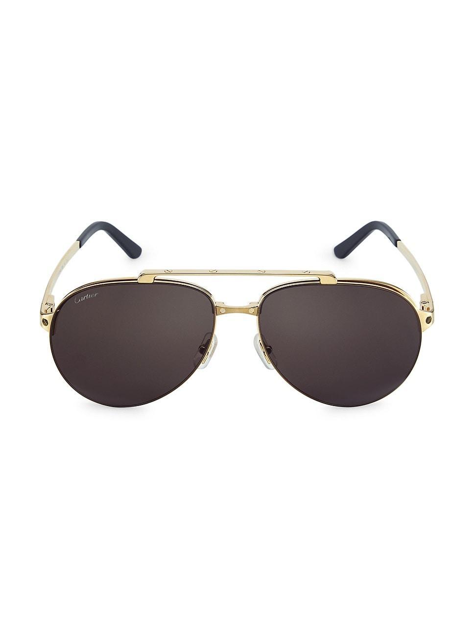 Mens Santos Evolution 24K Gold-Plated 61MM Pilot Sunglasses Product Image