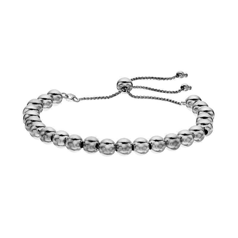 Sterling Silver Bead Bolo Bracelet, Womens Product Image