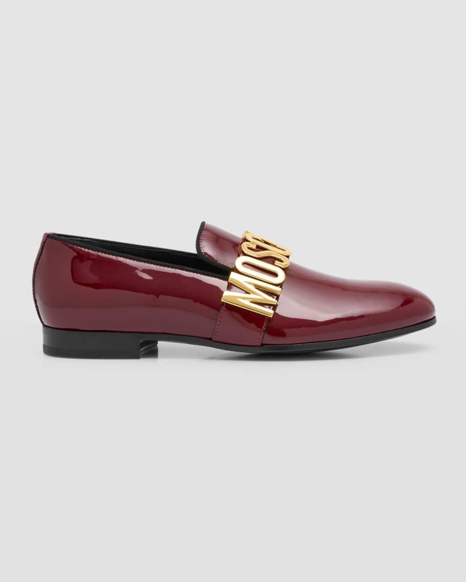 Men's Patent Leather Loafers with Maxi Lettering product image