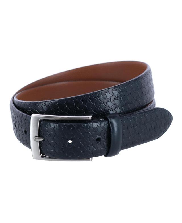 Trafalgar Mens Watson Houndstooth Embossed 35mm Leather Belt Product Image