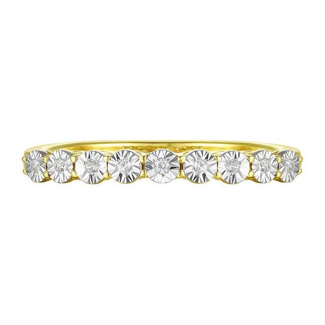 14k Gold Over Silver 1/10 Carat T.W. Diamond Ring, Womens Gold Tone Product Image