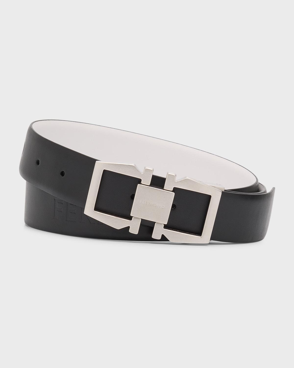 Mens Reversible Leather Gancini Belt Product Image