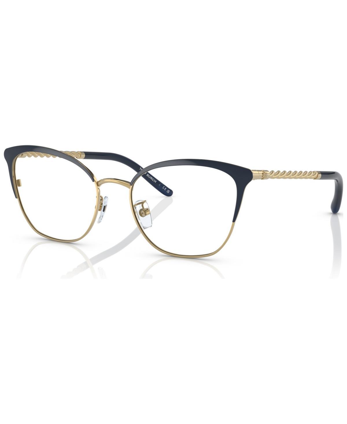 Tory Burch Womens Eyeglasses, TY1076 53 - Shiny Gold, Navy Product Image