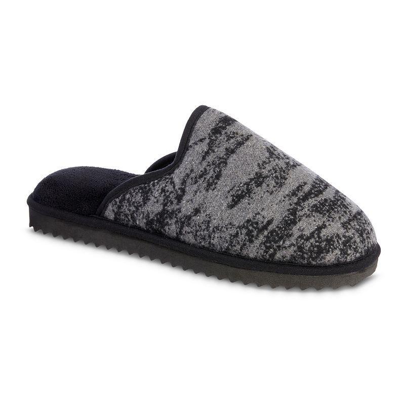 isotoner Memory Foam Knit Cooper Mens Scuff Slippers Grey Product Image