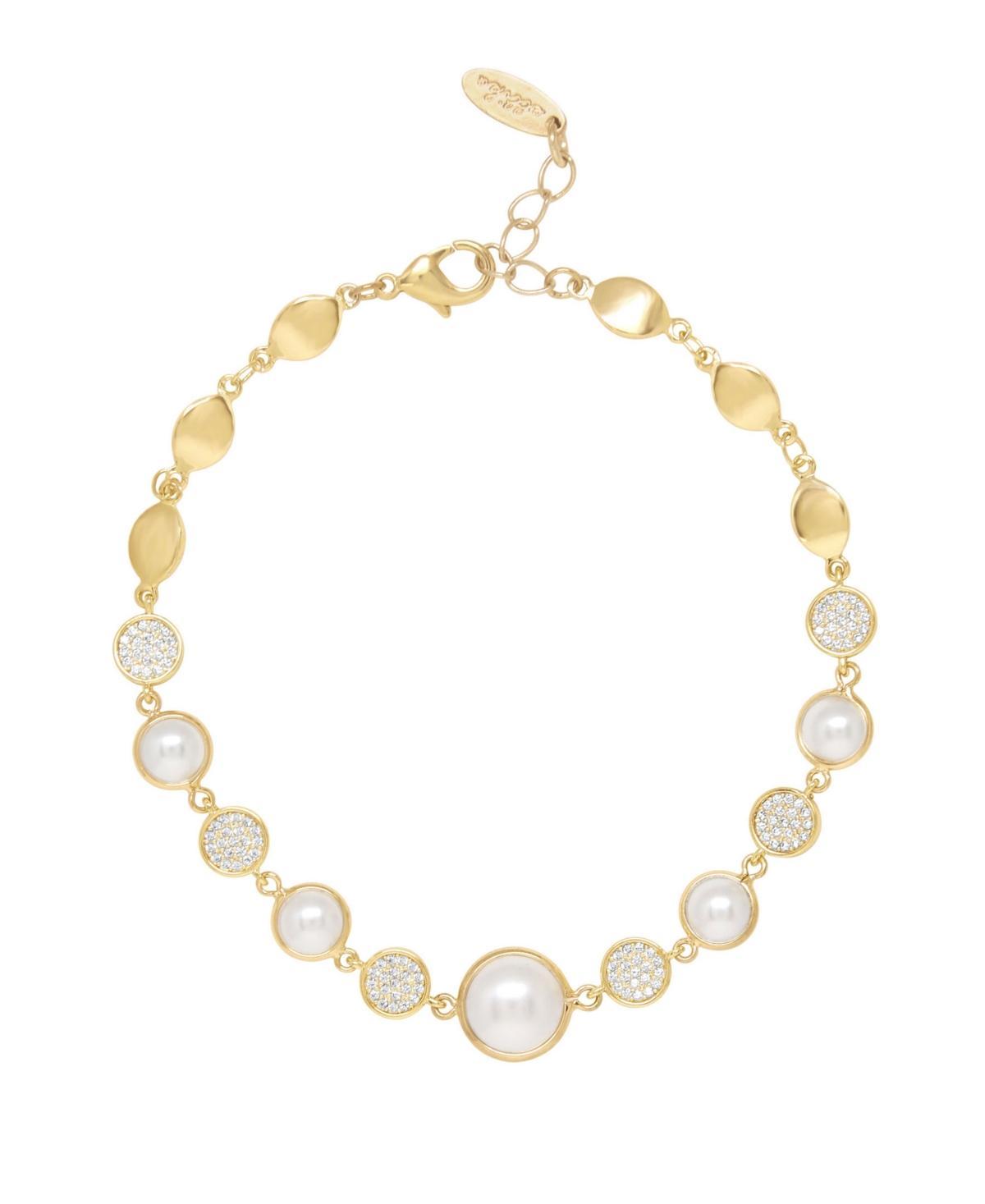 Ettika 18K Gold Imitation Pearl Globe Trotter Womens Anklet Product Image