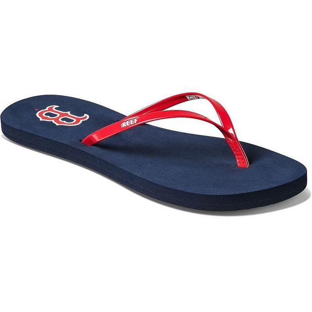 Womens REEF Boston Red Sox Bliss Sandals Blue Product Image