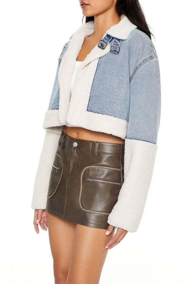 Faux Shearling Denim Moto Jacket | Forever 21 Product Image