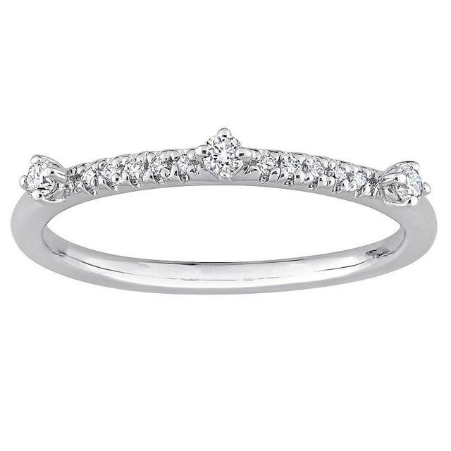 Stella Grace Platinum Over Sterling Silver 1/7 Carat T.W. Lab-Grown Diamond Semi-Eternity Ring, Womens White Product Image